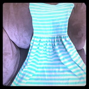 Green strapless mini summer dress